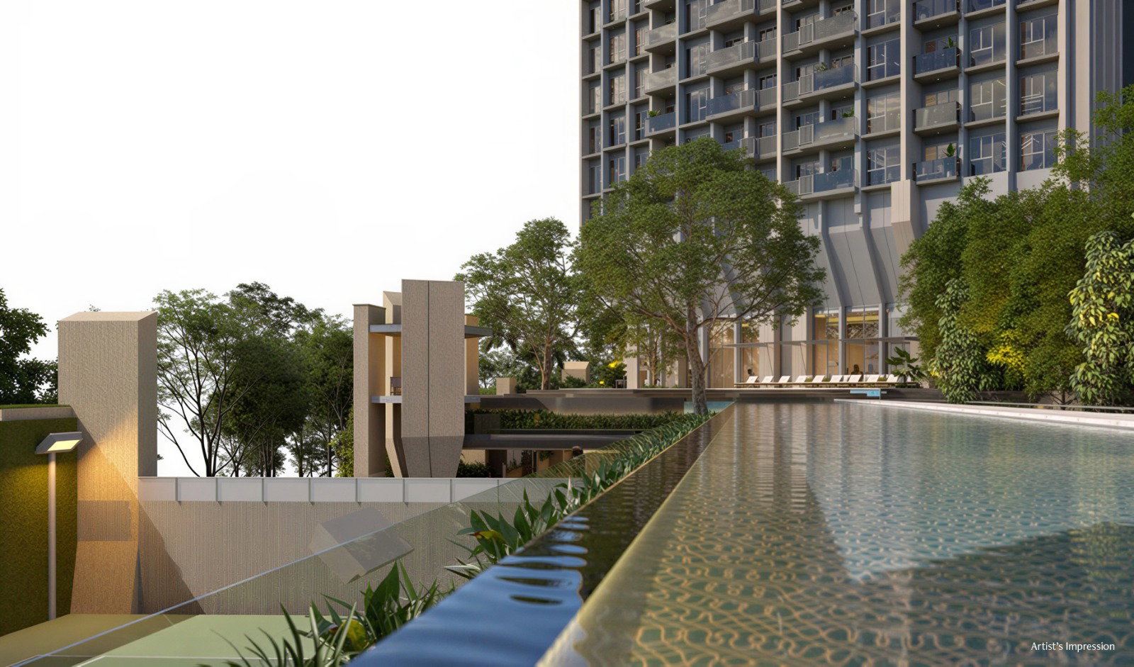 Artist’s impression of shared spaces at The Serra Residences